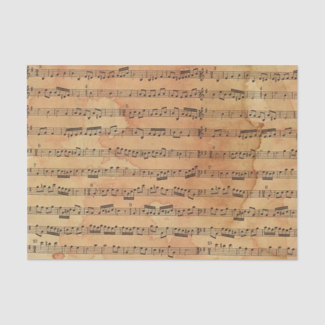 Gestaltete Musiknoten - Tabelle Seidenpapier (Vorderseite)