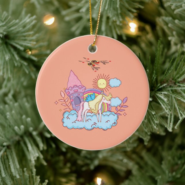 Gestaltete und spielerische Art Keramik Ornament (Baum)