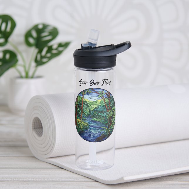 Gestalteter Glass-Dschungel Trinkflasche (Yoga)