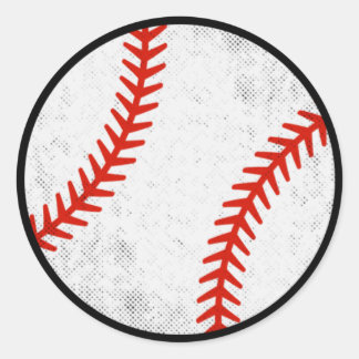 Gestaltetes, abgenutztes Vintage-Baseball-Motiv Runder Aufkleber