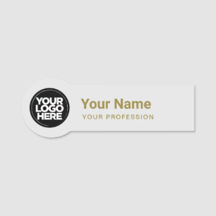 Gestaltetes Employee Button Round Logo Gold Gray