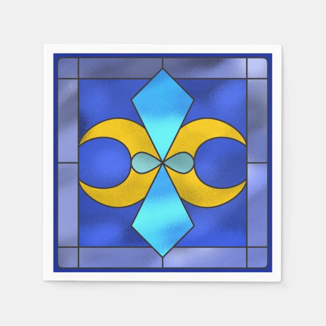 Gestaltetes geometrisches Moonpapier Napkins Serviette (Vorderseite)