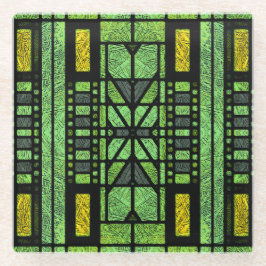 Gestaltetes Glas Art Deco in blau und grün Glasuntersetzer
