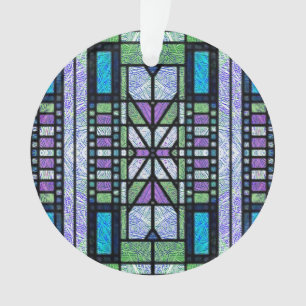 Gestaltetes Glas Art Deco in Blau und Lila Ornament