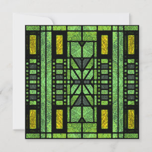 Gestaltetes Glas Art Deco in Grün und Gold Einladung