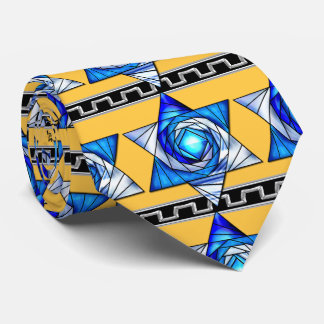 Gestaltetes Glas Art Deco Magen David v2 Krawatte