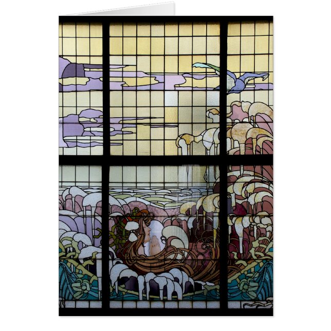Gestaltetes Glas Art Nouveau Sea Scene (Vorne)