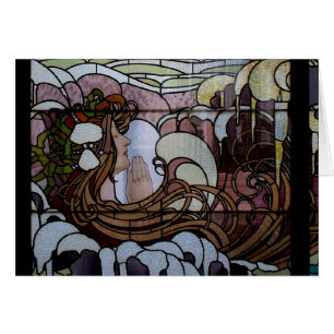 Gestaltetes Glas Art Nouveau Sea Scene