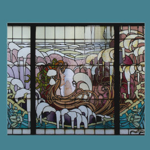 Gestaltetes Glas Art Nouveau Sea Scene Postkarte