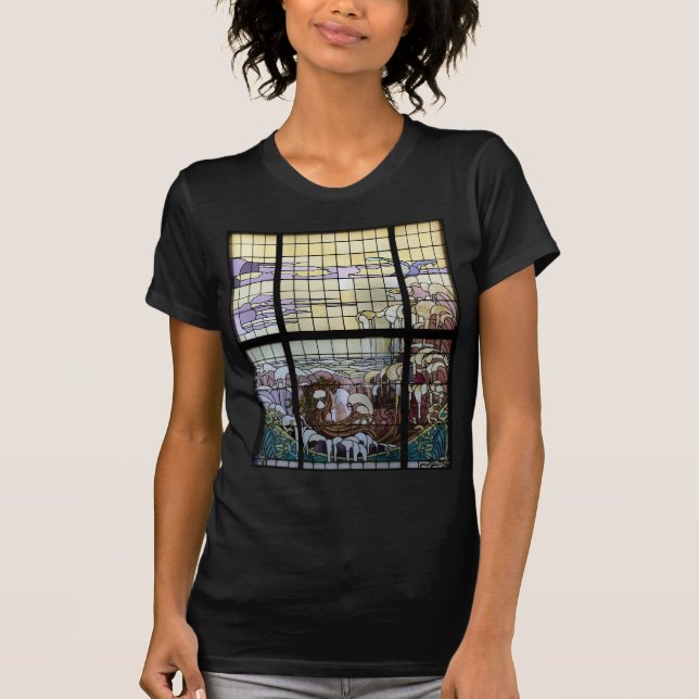 Gestaltetes Glas Art Nouveau Sea Scene T-Shirt (Vorderseite)