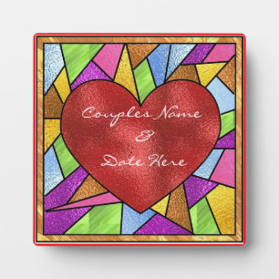 Gestaltetes Glas Design Herz Hochzeit Plaque Gesch Fotoplatte
