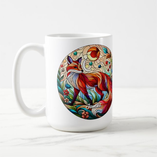 Gestaltetes Glas Look Red Fox Kaffeetasse (Links)