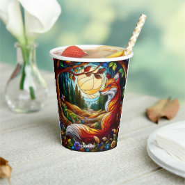 Gestaltetes Glas Look Red Fox Pappbecher