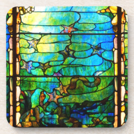 Gestaltetes Glas Tiffany Fenster Seesterne Meer Getränkeuntersetzer