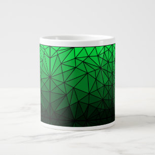 Gestaltetes Glasmuster 02.Green.Black Line BG Jumbo-Tasse