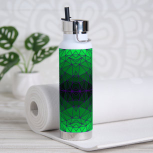Gestaltetes Glasmuster 02.Green.Dpurple Line BG Trinkflasche