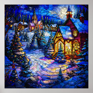 Gestaltetes Glass Christmas Art Poster