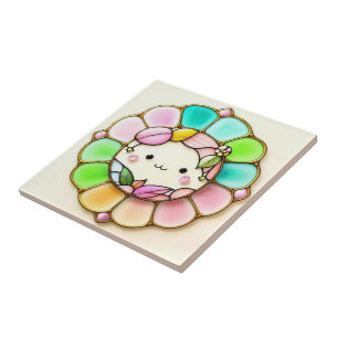 Gestaltetes Kawaii-Muster Fliese