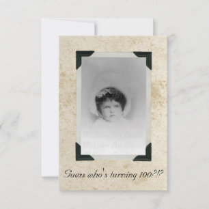Gestaltetes Papier Altes Foto Geburtstag Einladung