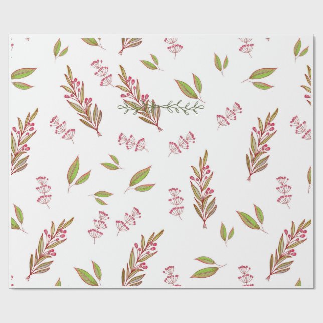 Gestaltetes Wildblumen-Wrap-Papier Geschenkpapier (Flach)