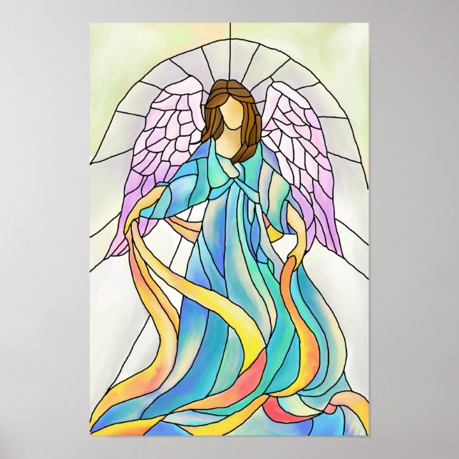 Gestaltter Glass Angel Poster (Vorne)