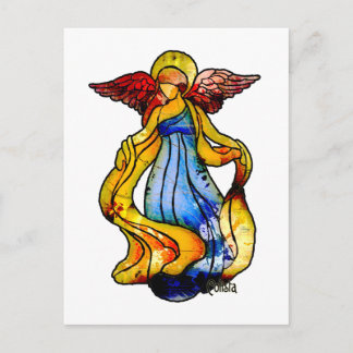 Gestaltter Glass Angel Postkarte