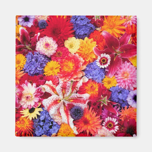 Gestaltung der Blume von Dalhia, Oriental Lilies, Magnet (Vorne)
