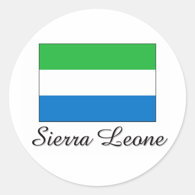 Gestaltung der Flagge Sierra Leones Runder Aufkleber (Vorderseite)