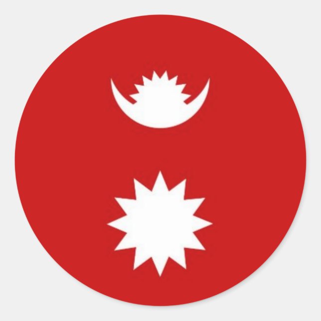 Gestaltung der nepalesischen Flagge Runder Aufkleber (Vorderseite)