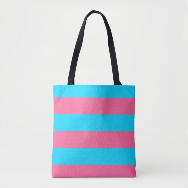 Gestaltung der rosa und blauen Streifen Tasche (Vorderseite)