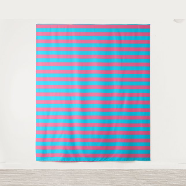 Gestaltung der rosa und blauen Streifen Wandteppich (Vorderseite)