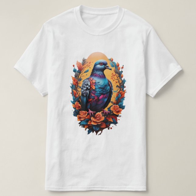 Gestaltung des T - Shirt mit der Taube (Design vorne)