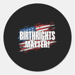 Gestaltung politischer Typografie von Birthright - Runder Aufkleber