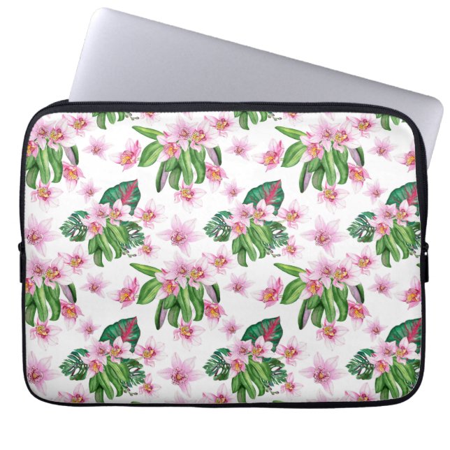 Gestaltung von Aquarellorchideen 30 Laptopschutzhülle (Vorderseite)