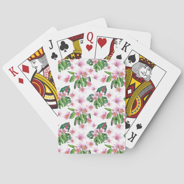 Gestaltung von Aquarellorchideen 30 Spielkarten (Rückseite)