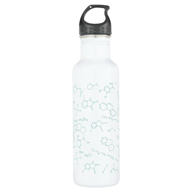 Gestaltung von Chemiekabildern in Grün Edelstahlflasche (Vorderseite)