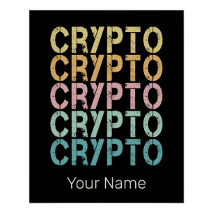 Gestaltung von Krypto-Retro-Buchstaben für Kryptow Poster