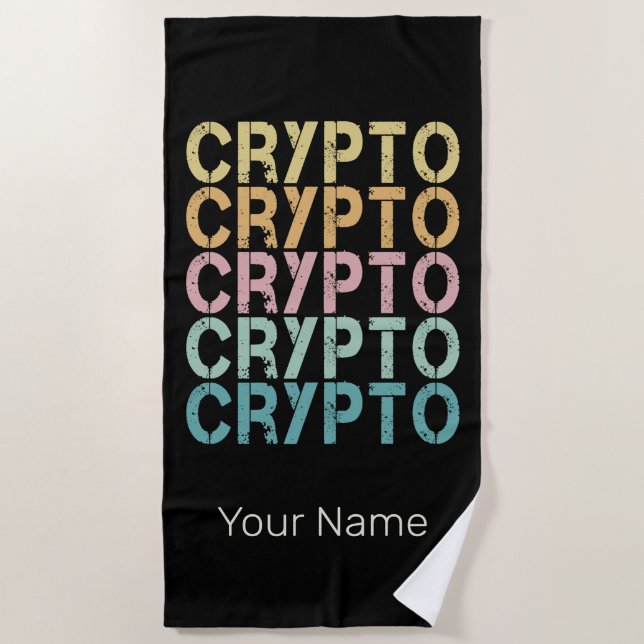 Gestaltung von Krypto-Retro-Buchstaben für Kryptow Strandtuch (Vorderseite)