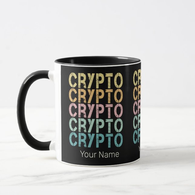Gestaltung von Krypto-Retro-Buchstaben für Kryptow Tasse (Links)