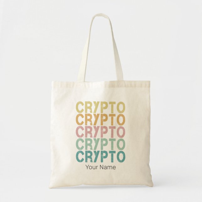 Gestaltung von Krypto-Retro-Buchstaben für Kryptow Tragetasche (Vorne)