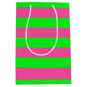 Gestaltung von rosa und grünen Streifen Mittlere Geschenktüte