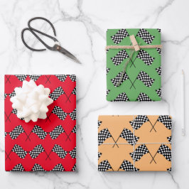 Gestaltungspapierblätter für überprüfte Flags Geschenkpapier Set