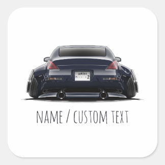 Gestandeter Nissan 350Z Widebody JDM Automobilkuns Quadratischer Aufkleber