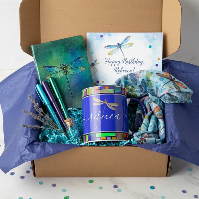 Geständetes Glas und personalisierte Libellen Tasse (Von Creator hochgeladen)