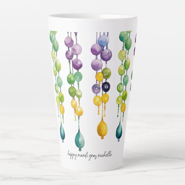 Gestänge von Mardi Gras Beads in Wasserfarbe Milchtasse (Vorderseite)