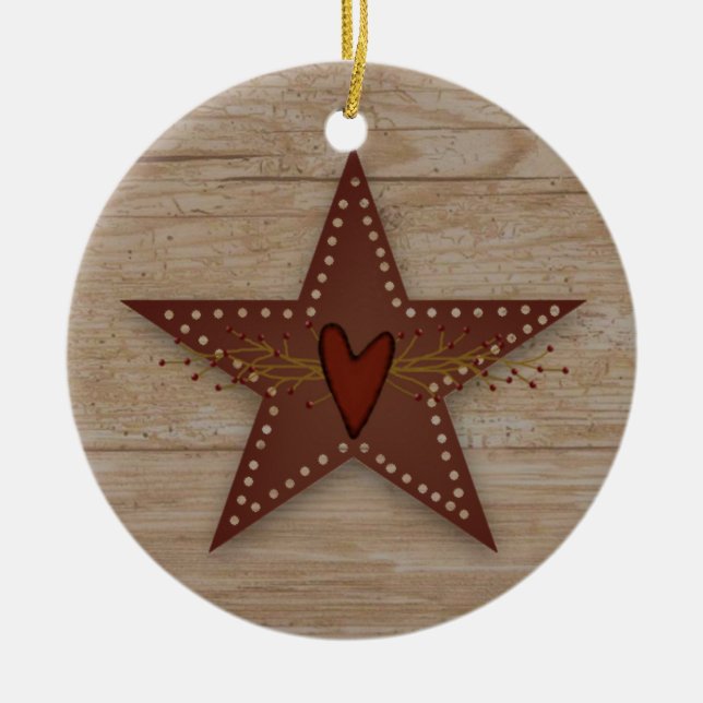 Gestanzter Sternenschmuck aus Blech Keramik Ornament (Vorne)
