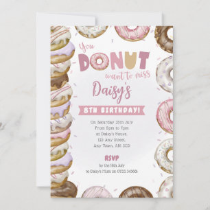 Gestapelte Donuts Einladung Pink und Lila