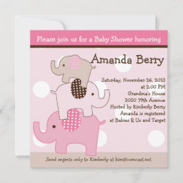 Gestapelte Elefanten mit dots Baby Shower Einladun Einladung