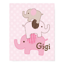 Gestapelte Elefanten mit Polka Dots Art Print