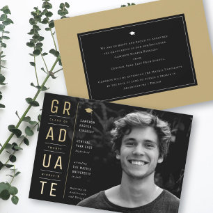 Gestapelte GRADUATE Typografie Minimalistische Fot Ankündigung